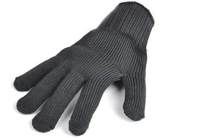 Черные защитные перчатки для мясника из нержавеющей стали, устойчивые к царапинам, металлическая сетка, перчатки для самозащиты, рабочая защита рук