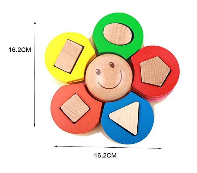 Гусеница цветок формы деревянные кубики для игр Геометрическая колонна Развивающие игрушки для малышей детей подарок на день рождения