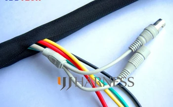 

1-1/2" ID 38mm Flexo f6 woven wrap split braided sleeving cable black free shipping cable wrap
