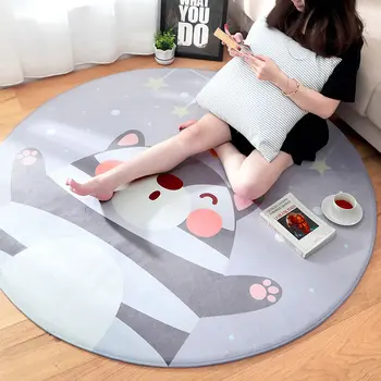 

Cartoon Round Carpet For Living Room Children Bedroom Rugs And Carpets Computer Chair Floor Mat Cloakroom Carpet