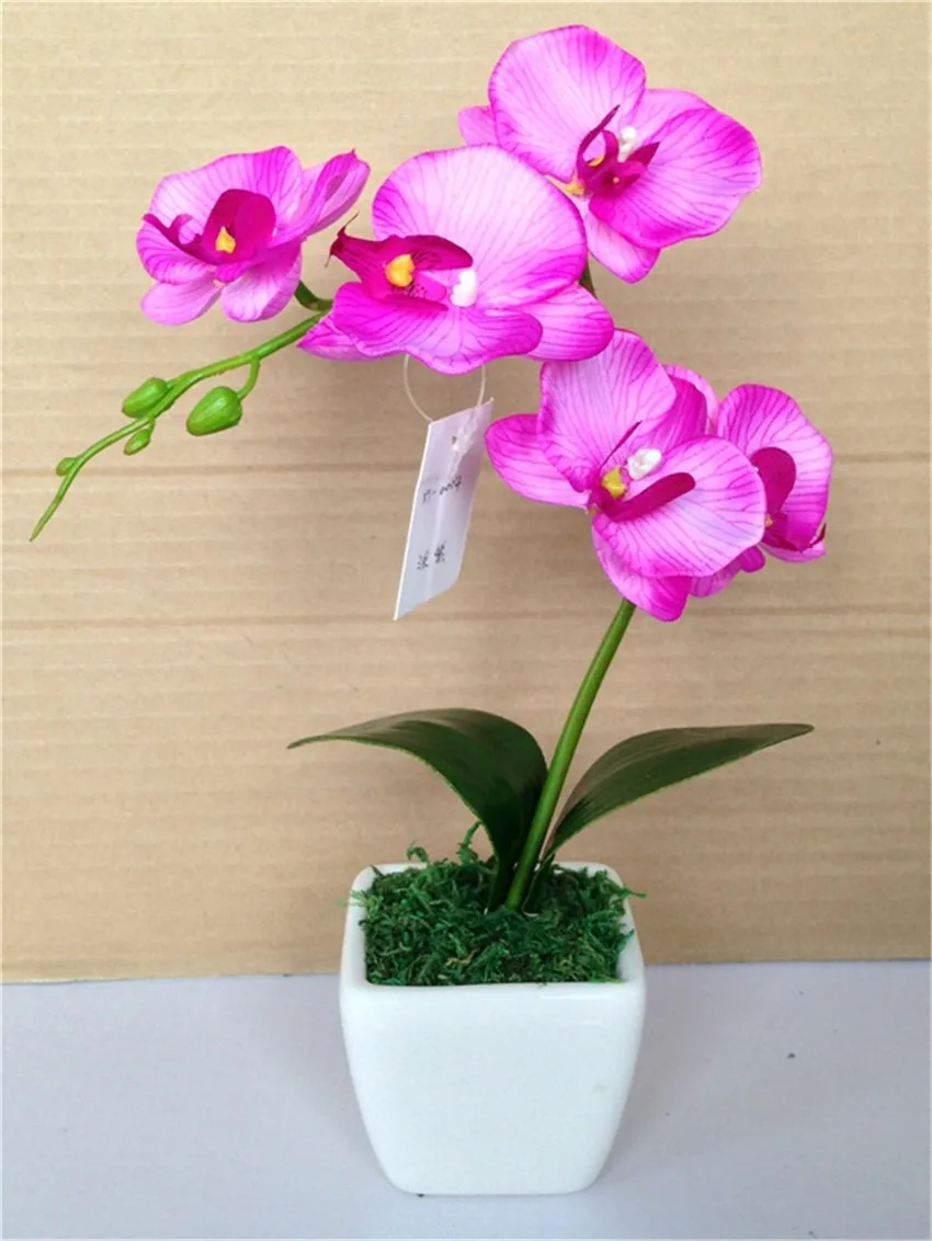 Liʋing Rooм Decoratiʋe Flowers High Siмulation Plants Orchid Flower  Artificial Orchid Ceraмic Potted Plant 29 Colors For Choice - Artificial  Flowers - AliExpress