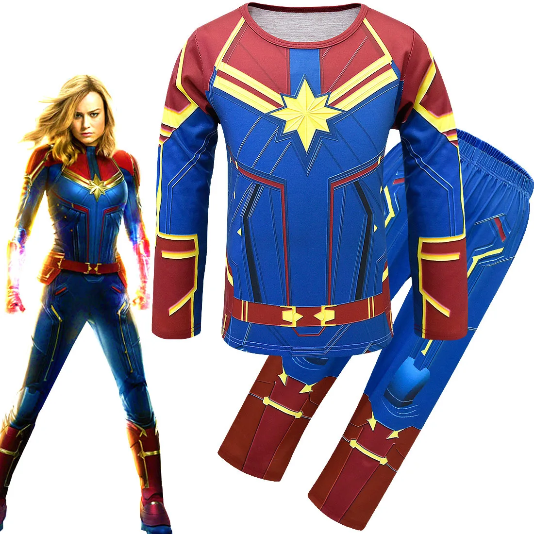 Children's Little Girl Marvel Surprise Captain Super Hero Avengers clothes Halloween boy Thunder Shazam sets Cosplay Party
