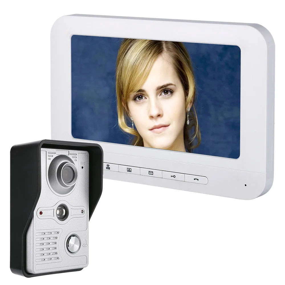 7 дюймов ЖК-дисплей 2 monitoren видео deurtelefoon Deurbel домофон комплект 1-Камера 2-монитор ночное видение с IR-CUT HD 700TVL Камера
