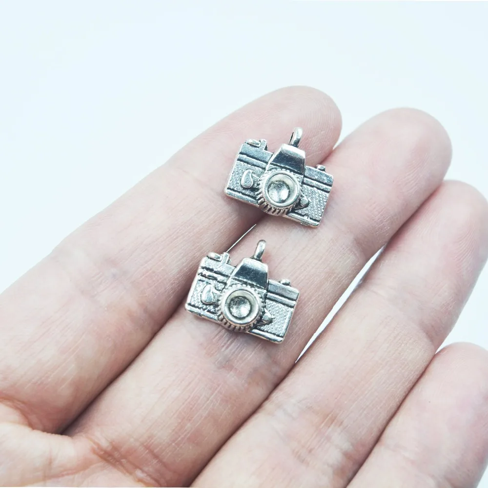 

Hot sell 50pcs metal antique silver charms Camera charms pendant for necklace jewelry findings