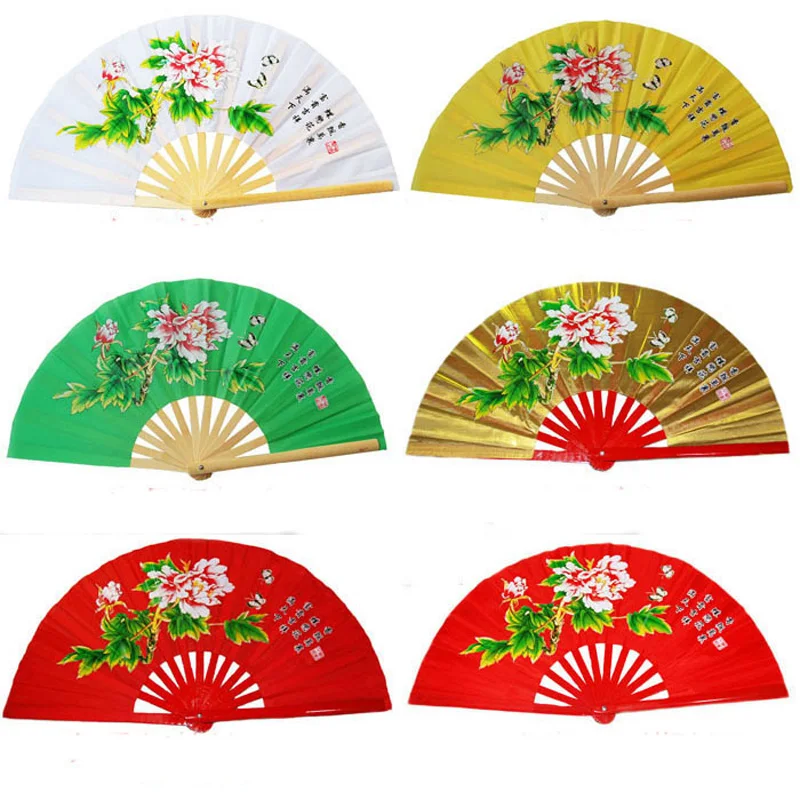 Chinese Folding Fan Martial Arts Fan Bamboo Kung Fu Fan Pure Plastic Tai Chi Performance Cheap Folding Fans Right Hand One Side