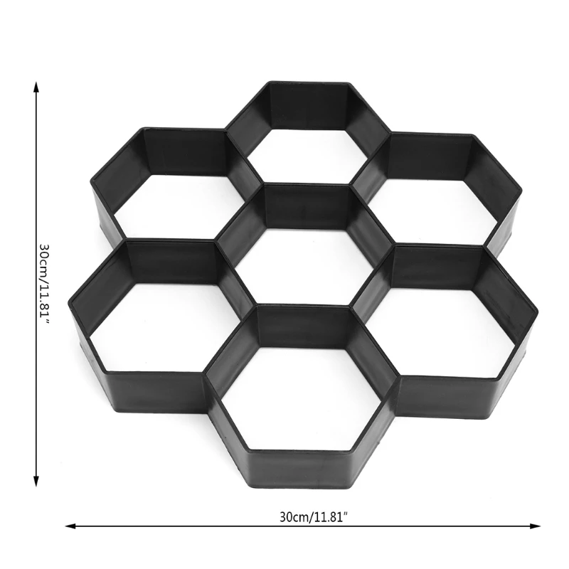 Быстро легко экономичный Pathmate камень Pave плесень бетон шаговый путь плесень асфальтоукладчик шестигранные садовые здания формы для керамической плитки черный