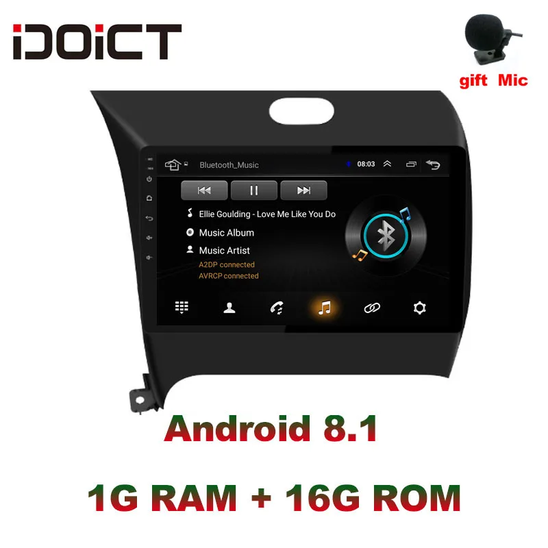 Best IDOICT  Android 8.1 Car DVD Player GPS Navigation Multimedia For KIA Cerato Forte K3 2009-2012 car stereo bluetooth 0