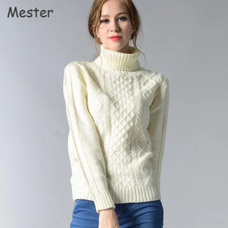 Buy European Style Women Turtleneck Sweater Vintage