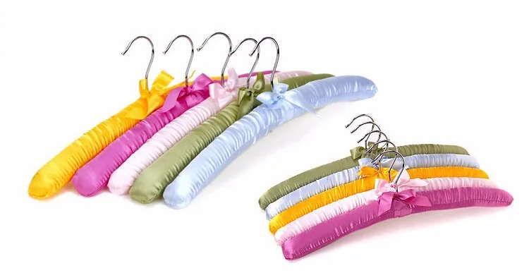 [ ] разноцветные пастельные Сатиновые вешалки-подушечки/вешалка для одежды(20 шт./лот