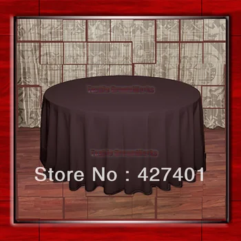 

Hot Sale 132 " Brown Round Table Cloth Polyester Plain Table Cover for Wedding Events &Party (Supplier)