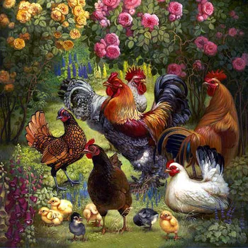 

Full 3D Diy Diamond Painting Needlework Diamond Embroidery Chicken Wall Stickers Home Decoration Diamond Mosaic Animals Crafts