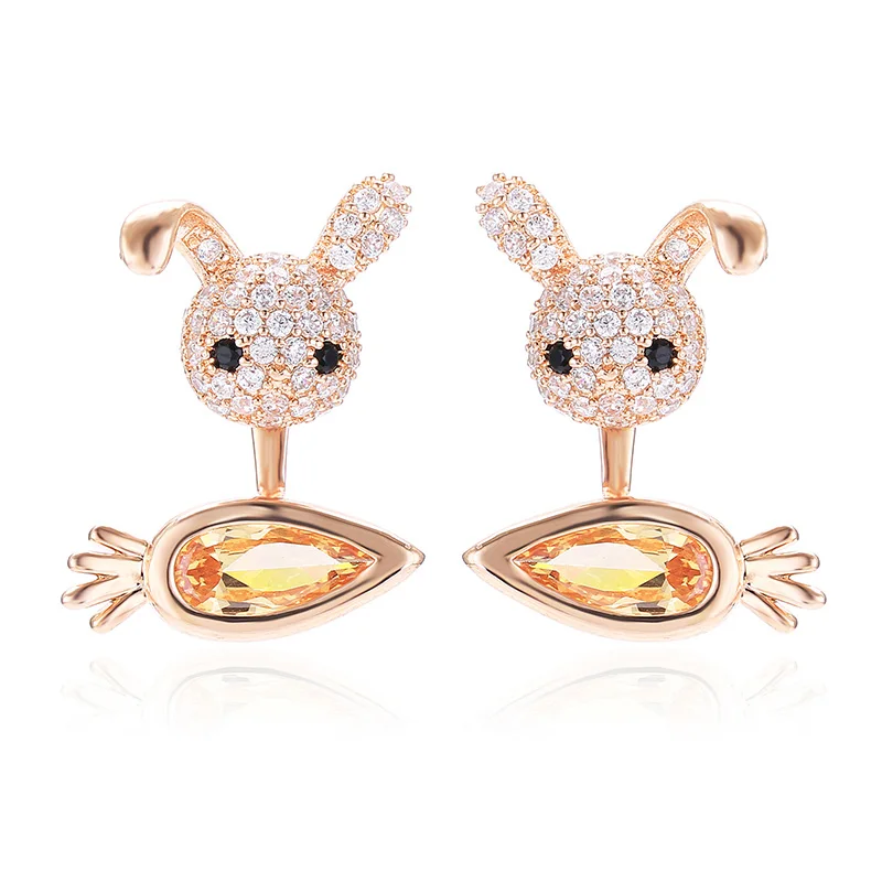 XIUMEIYIZU милые кубический циркон кролик животных серьги гвоздики для детей партии себе украшения подарок на день рождения обувь девоч
