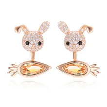 XIUMEIYIZU милые кубический циркон кролик животных серьги гвоздики для детей партии себе украшения подарок на день рождения обувь девоч