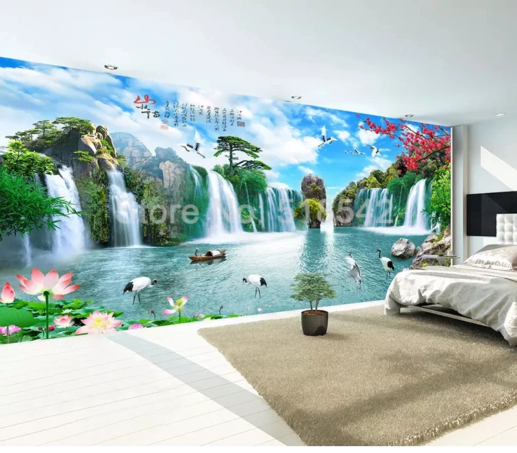 estar, estilo chinês, montanha paisagem de água,