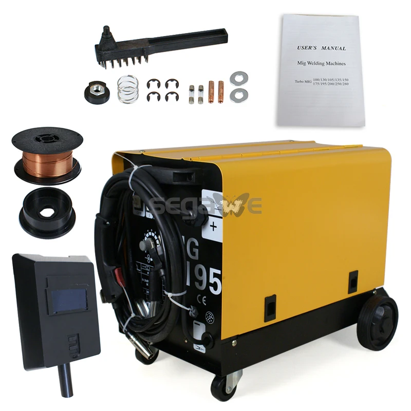 Professional No Gas Mig Welder MIG 195 Flux Core Auto Wire Welding