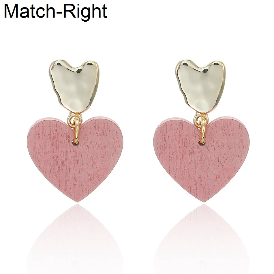 Модные серьги Match Right для женщин массивные подвески в форме сердца корейские