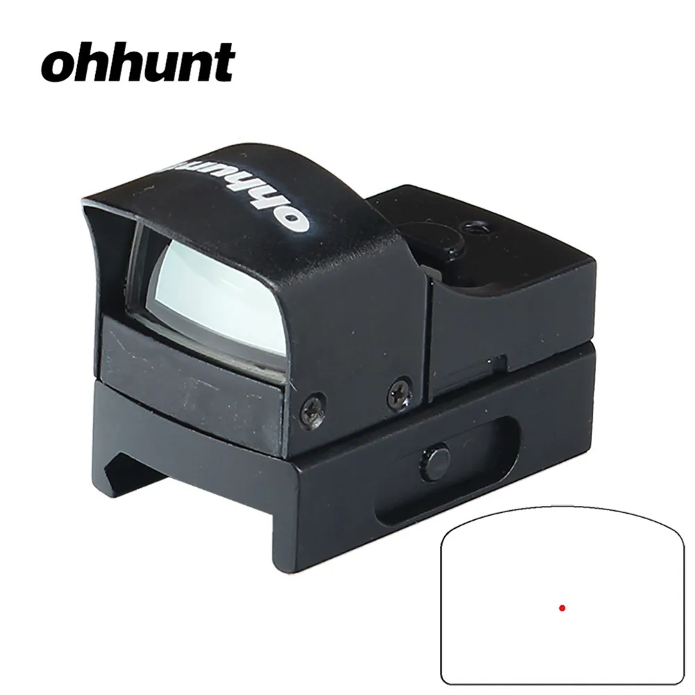 

ohhunt Compact Tactical Hunting Parallax Free Mini Micro Reflex Holographic Red Green Dot Sight Scope 20mm Weaver Rail Mount