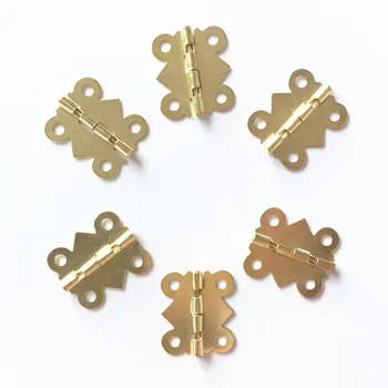 10pcs 2017MM Mini Funiture hinges small box hinges Kitchen Cabinet Door Hinges Jewelry Boxes fittings 4 small holes Gold