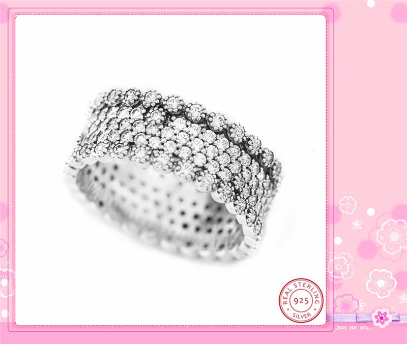 Weaved красивая текстура серебра 925 г. шикарные сверкающие кольца нежные кластеры проложить сияющий гобелен CZ женские ювелирные изделия FLR143