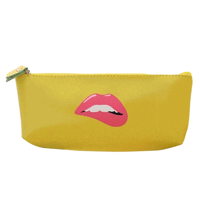 cute modern pu leather school pencil case for girl kawaii candy