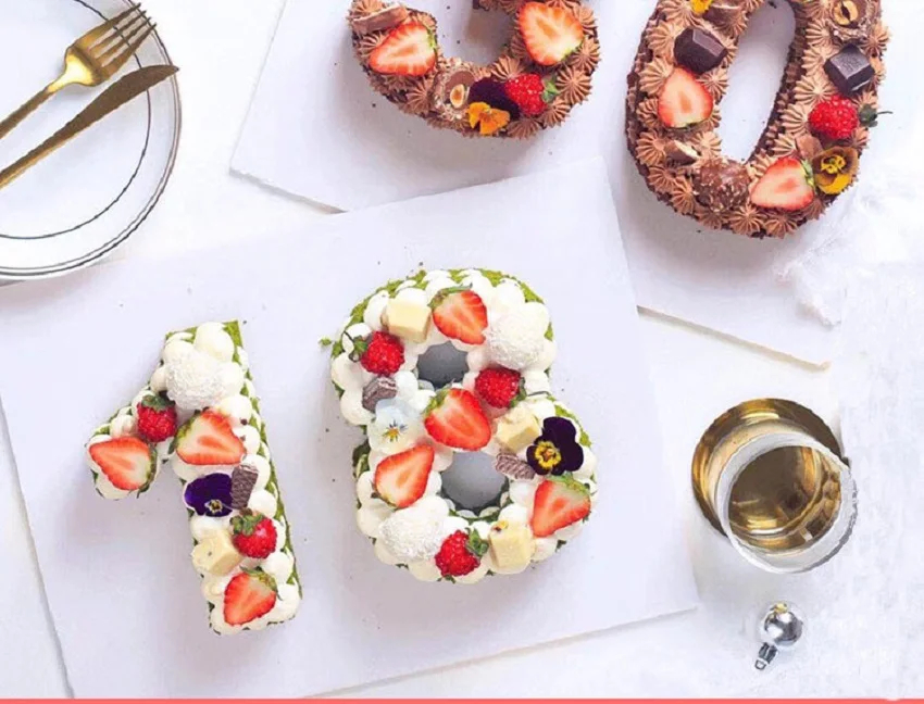 Zahlen Formen für Kuchen -  Backen Dekorieren Hochzeit Geburtstag Süßwaren Küchen Zubehör