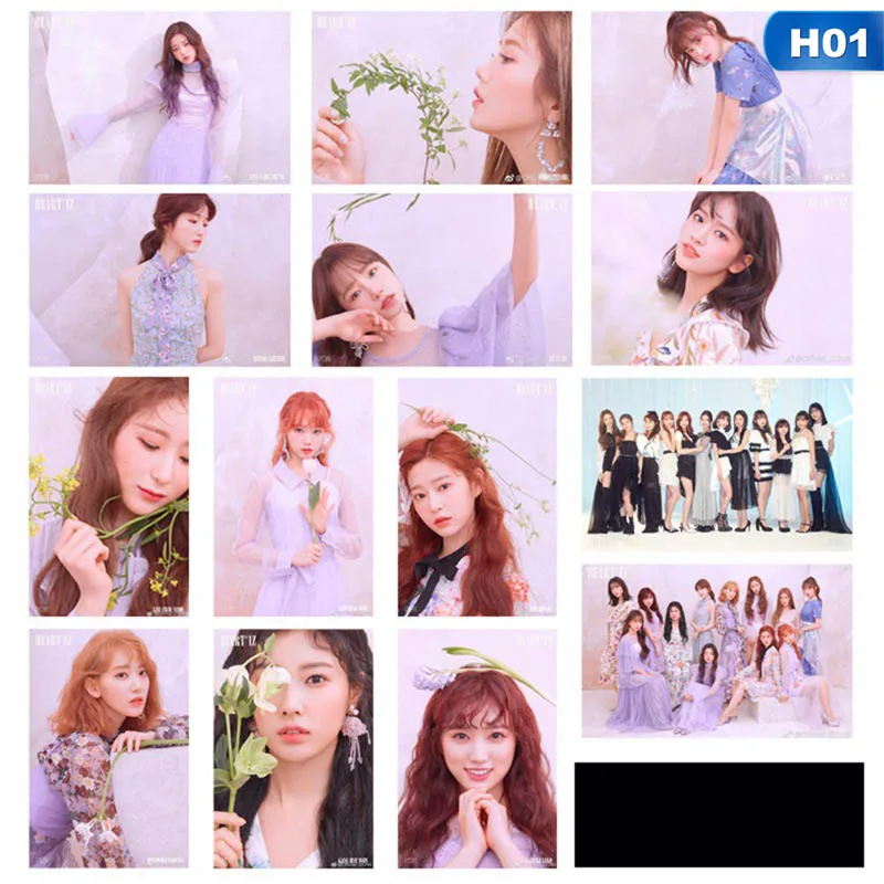 IZ* ONE IZONE 2-й Мини альбом сердце* IZ COLORIZ LOMO Набор открыток фото карта ПВХ хрустальные наклейки для автобусных студенческих карт - Цвет: 01