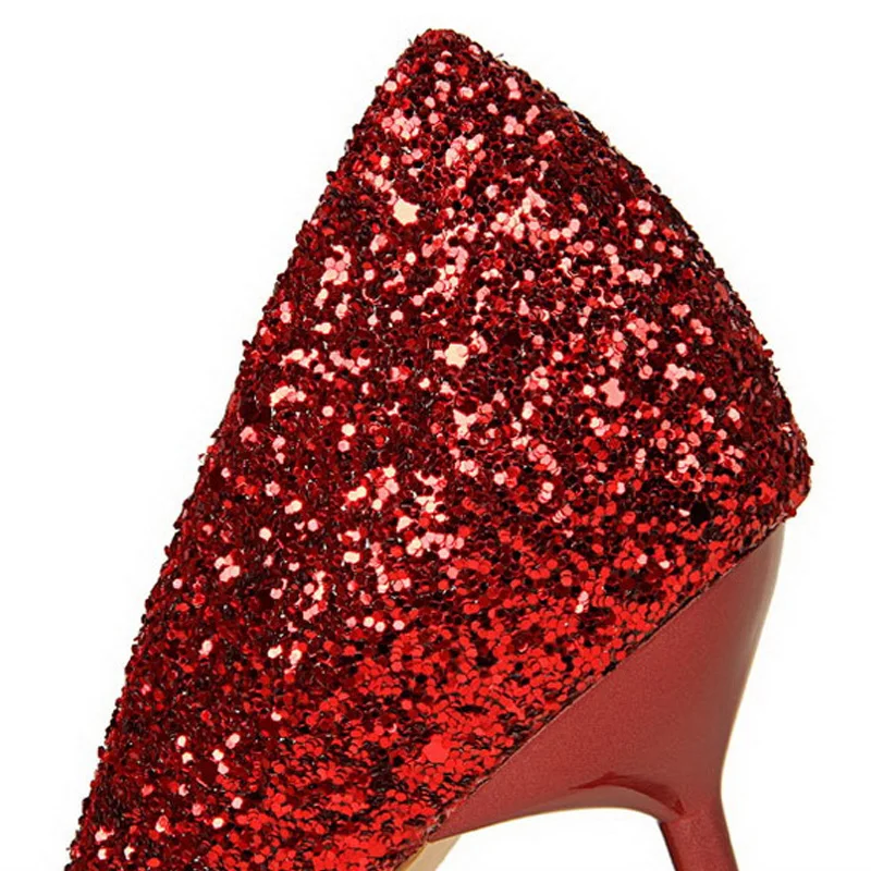 Шикарные женские туфли лодочки с блестками на очень высоком каблуке Scarpe Donna для