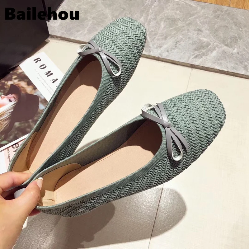 

Bailehou 2019 Spring Slip On Flat Loafers Round Toe Women Flats Shoes Shallow Ballet Shoes Casual Soft Ballerina Female Mujer