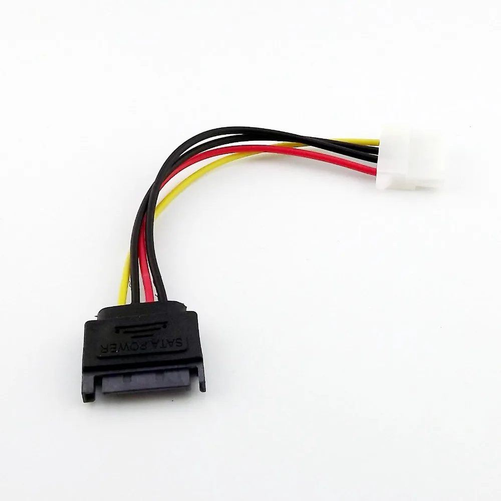 

10x ATA SATA 15 Pin Male Serial To IDE Molex 4 PIN Female Power HDD Adapter Connector Cable for SATA HDD 15cm
