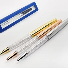 Новая Женская Студенческая Милая кристальная ручка с кристаллами, Розничная коробка, чехол, шариковая ручка