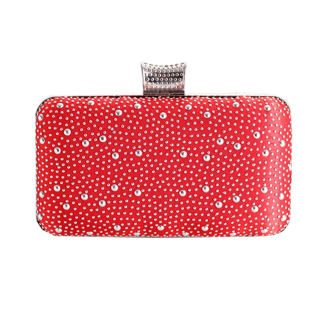Sparkling Red Crystal Women Evening Clutches Rhinestones Bridal Purses