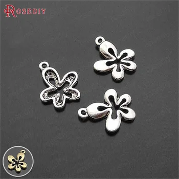 

(15096)50PCS 14x13MM Antique Silver Zinc Alloy Flower Charms Pendants Diy Jewelry Findings Accessories Wholesale