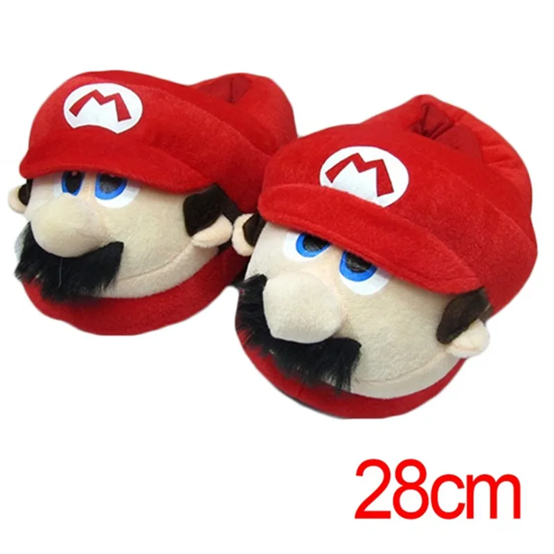 

Super Mario Bros Slipper Home Indoor Winter Warm Shoes Cartoon Plush Slippers Stuffed Toys Mario Stuffed Flat Full Cover