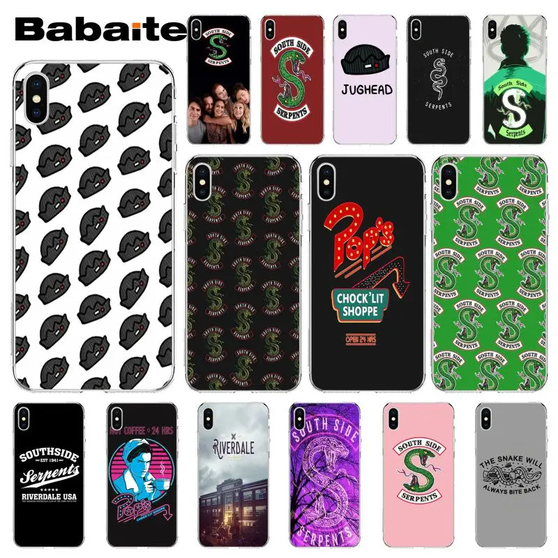 

Babaite Riverdale South Side Serpents Pattern Cell Phone Case for Apple iPhone 8 7 6 6S Plus X XS MAX 5 5S SE XR Mobile Cover