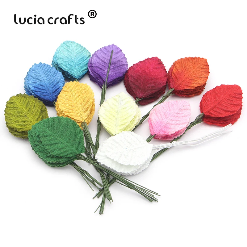 Lucia crafts 50 шт/100 шт искусственные листья флорист Сделай Сам домашний венок для вечеринок Свадебный декор Скрапбукинг Ремесло поддельные цветы A0703