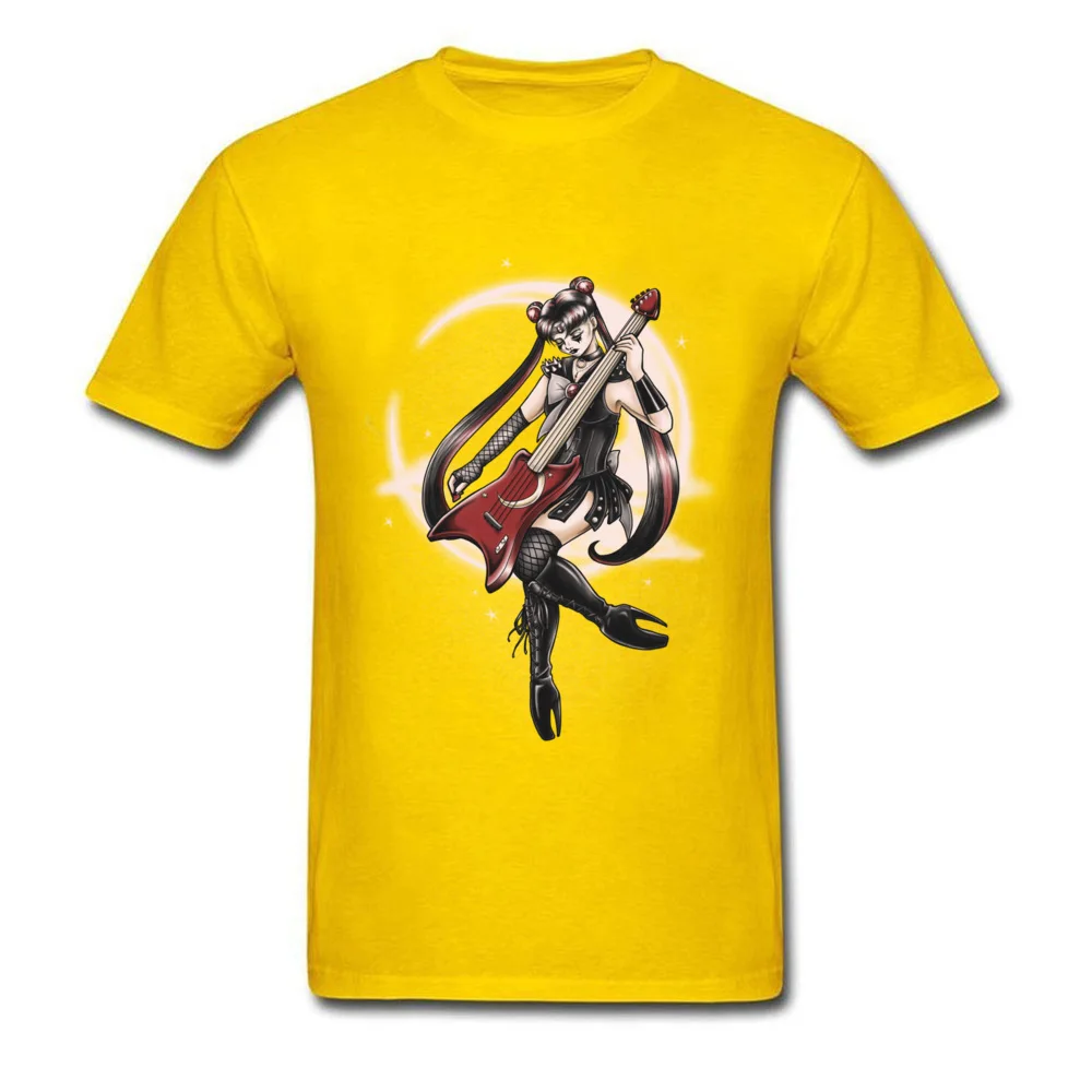 Black Metal Moon cosie Short Sleeve Tops Shirts Summer Round Neck 100% Cotton Fabric Mens T Shirts cosie T-shirts High Quality Black Metal Moon yellow