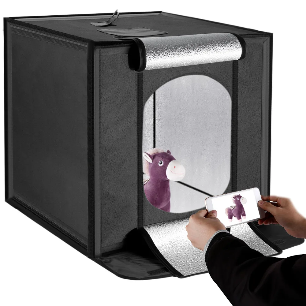 

Neewer 60x60 cm Cubic Diffusion Softbox Portable Foldable Table Top Photo Studio Shooting Built-in 60x2 LED 5000K US Plug