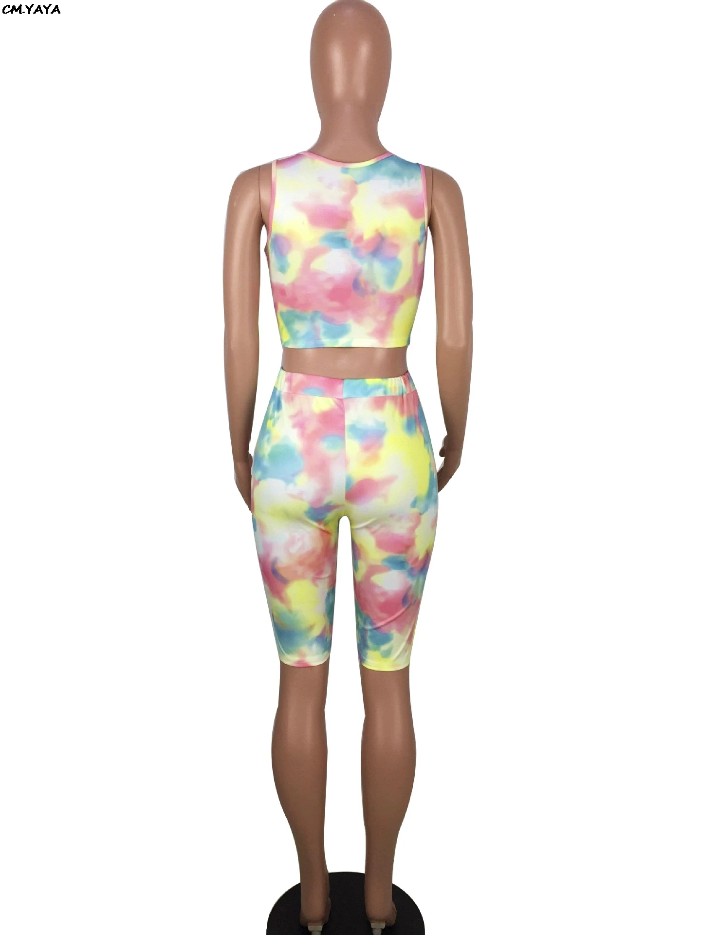 Женский спортивный костюм футболка карандаш до колена с принтом tie dye galaxy из двух