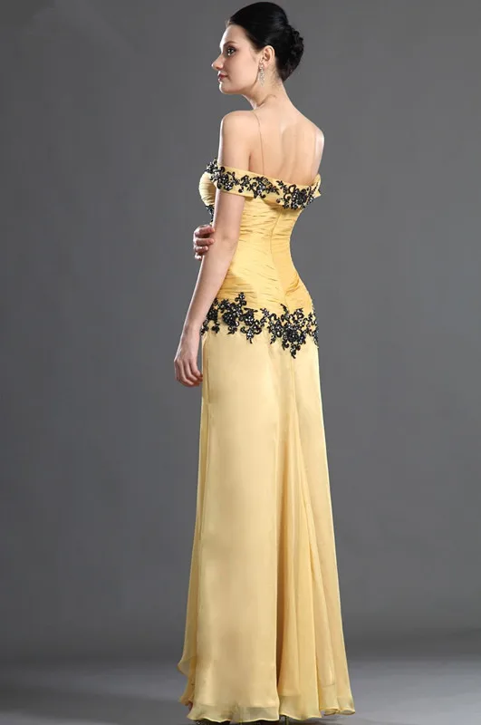 Free-Shipping-New-Design-Elegant-Off-the-Shoulder-Floor-length-Appliqued-Chiffon-Evening-Dress