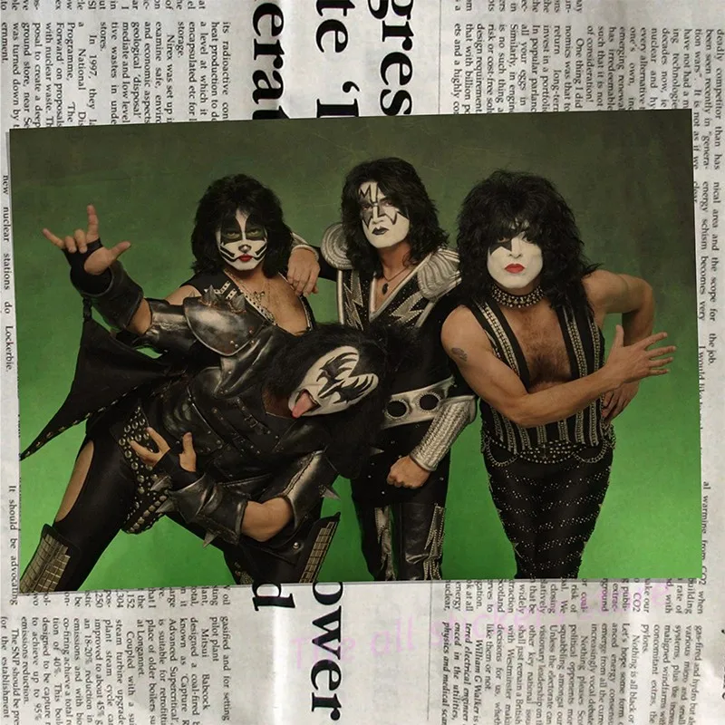 ВИНТАЖНЫЙ ПЛАКАТ Kiss band крафт ретро Европейская и американская музыкальная команда звезда классическая декоративная живопись Ретро плакат/6026 - Цвет: 9