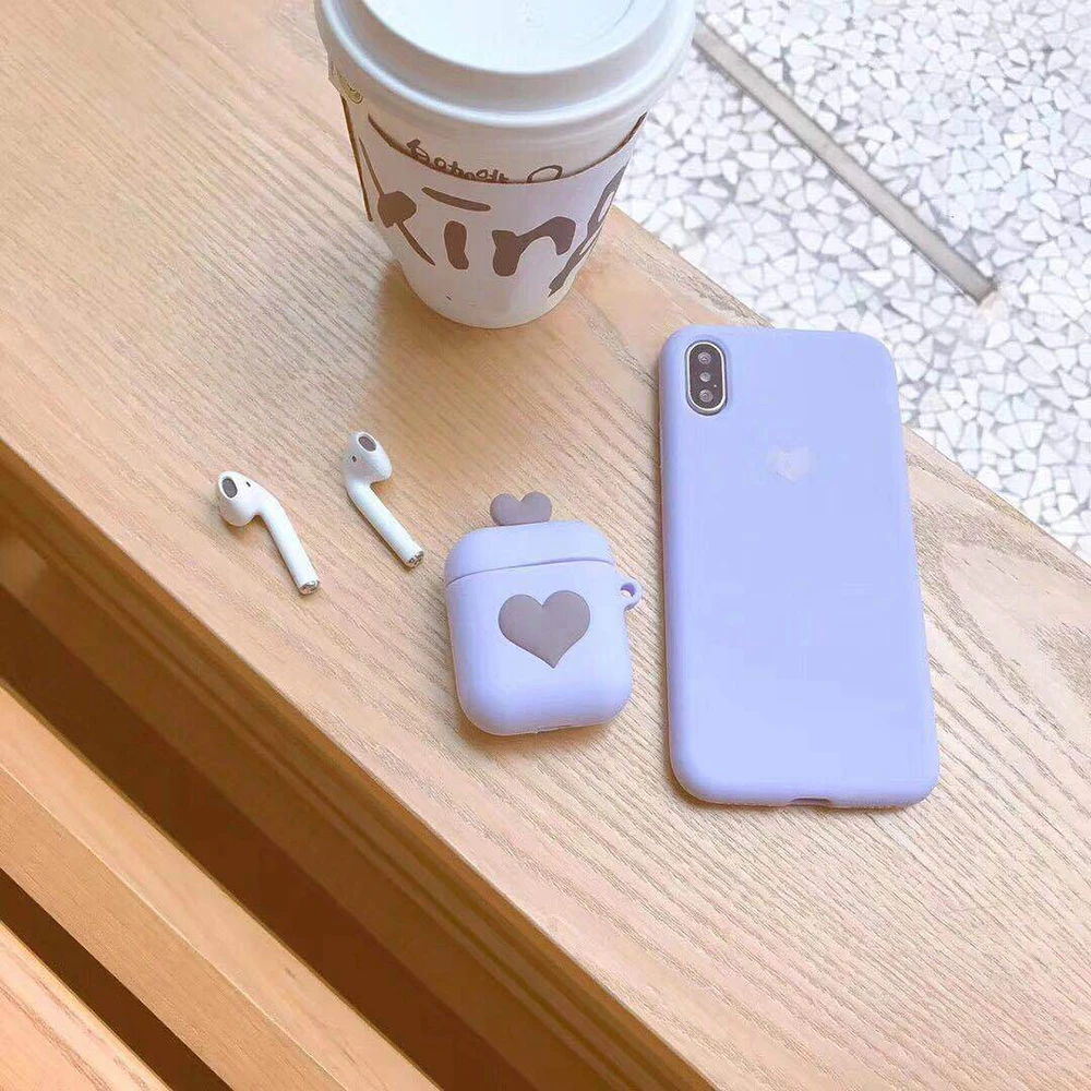 Protector Pink love Case silicone protective cover Bag for airpods Apple wireless Bluetooth for apple Airpods Charging Case