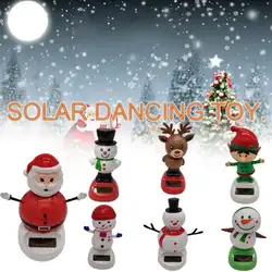 Симпатичные солнечной энергии Танцы размахивая Bobble кукла игрушечных автомобилей Рождественские украшения дома Рождественский подарок