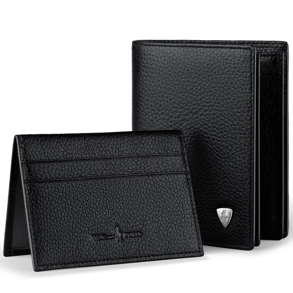 

Wallets Mens Short Bifold Mini Cards Holder Slots Genuine Saffiano Leather Vertical Horizontal Money Purse Black