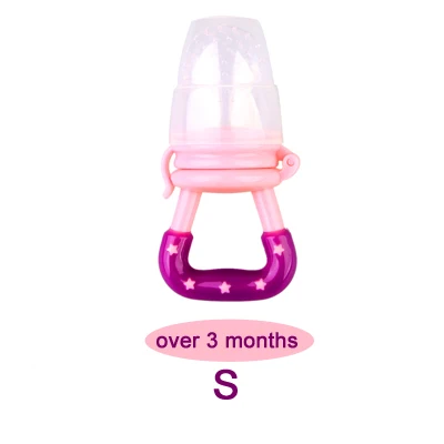 Свежий фрукты овощи еда молоко безопасный силиконовый Ниблер малыш ребенок соска новорожденный Кормление поддельные соски соска кормушка - Цвет: Pink S