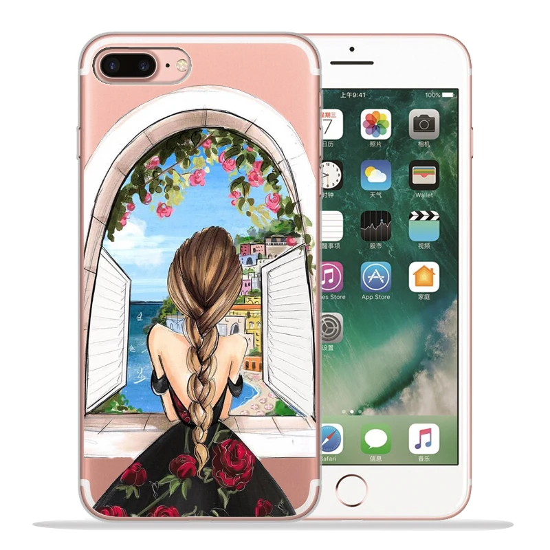 Новое поступление Модный чехол для телефона для девочек для Funda iPhone 8 7 6 6S Plus X XS MAX XR 10 мягкий силиконовый чехол Etui - Цвет: 04