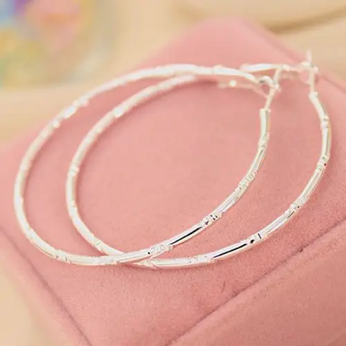 

2019 Korean Fashion Statement Geometric Circle Silver Gold Earrings Carved Big Hoop Earrings for Women Jewelry Brincos Oorbellen