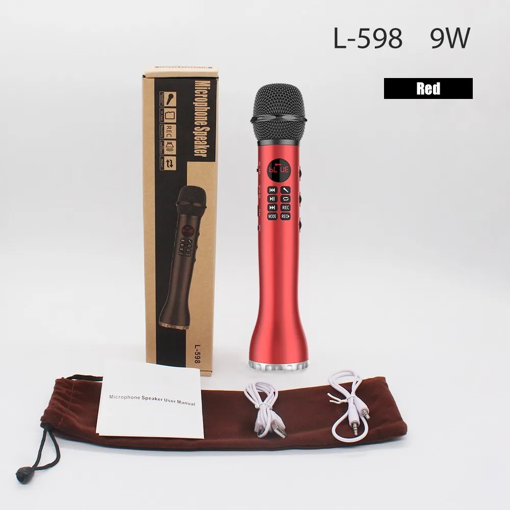 Ssmarwear-9W-Wireless-Microphone-L598-Handheld-Karaoke-Bluetooth-Speaker-LED-Display-TF-Card-Singing-Record-pk