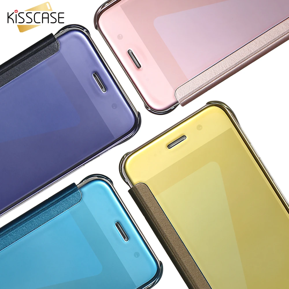 

KISSCASE Mirror Flip Case For Samsung Galaxy S7 Edge Case Full Clear Deluxe Cover For Samsung Galaxy S8 S7 S6 Edge Note 8 Cover