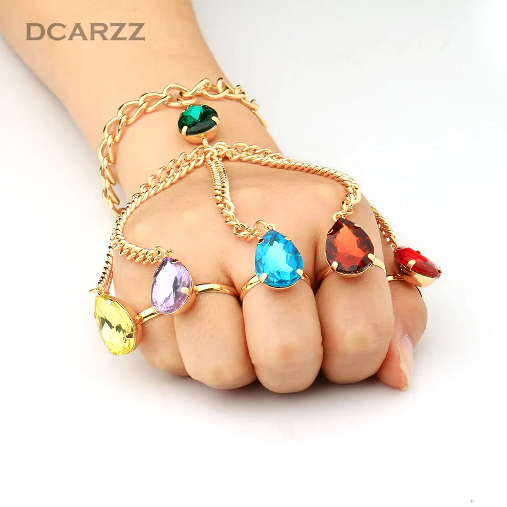 

Avengers:Infinity War Gauntlet Slave Hand Finger Bracelet Color Stones Bracelet Thanos Cosplay Jewelry Accessories Wholesale