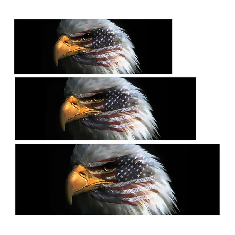 

PET car Rear Window Graphic Decal American Flag Bald Eagle War bird Flag Face picture suitable for Truck Jeep SUV